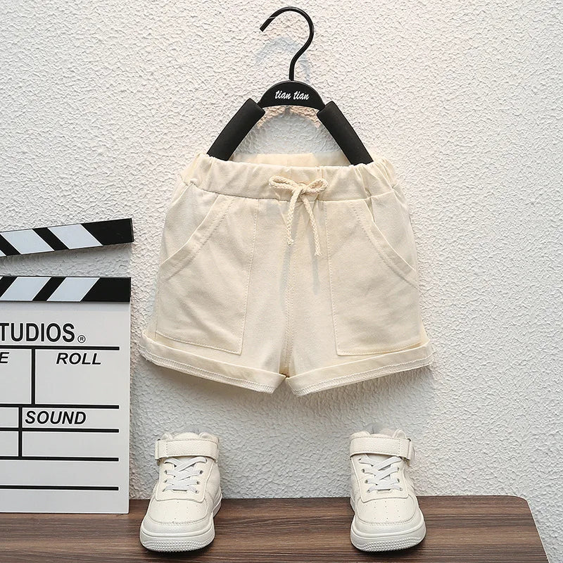 Summer Clothes Set for Boys – Letter T-Shirt & Tooling Shorts 2-Piece (12 Months to 5 Years)