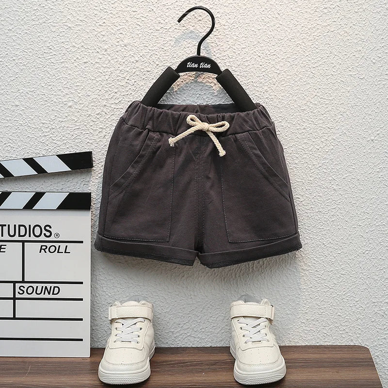 Summer Clothes Set for Boys – Letter T-Shirt & Tooling Shorts 2-Piece (12 Months to 5 Years)