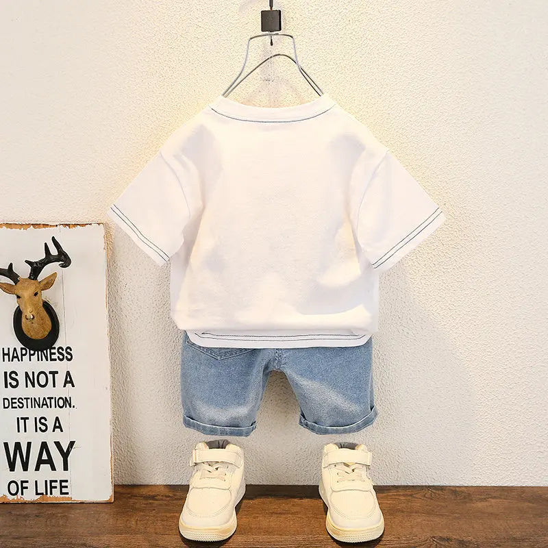 Summer Set for Boys – Cotton Shirt & Pants (1–5 Years)
