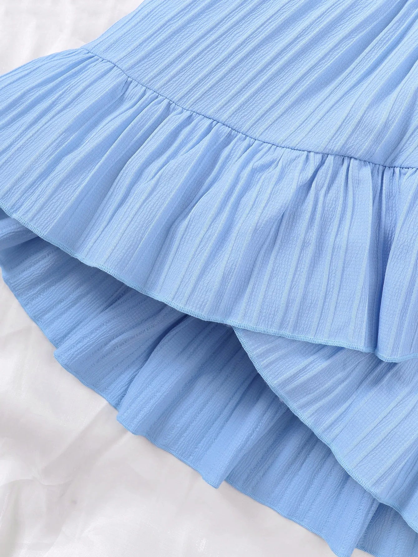 Summer Princess Set for Girls – Ruffle Blouse & Solid Short Skirt (8-12 Years)