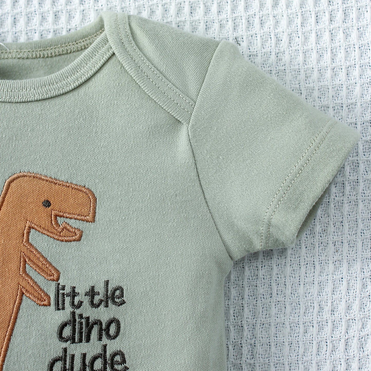 Boys' Onesie Set – Dinosaur and Stripes (3 pieces, 0–9 months)
