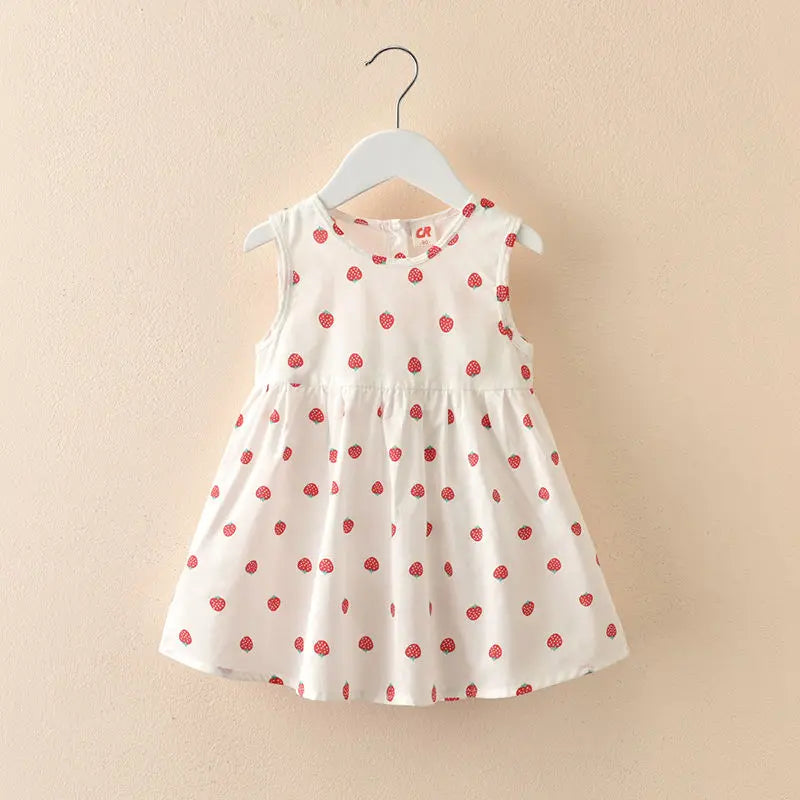 Girls' Floral Summer Dress – Short Sleeve with Round Neckline (1–6 Years)