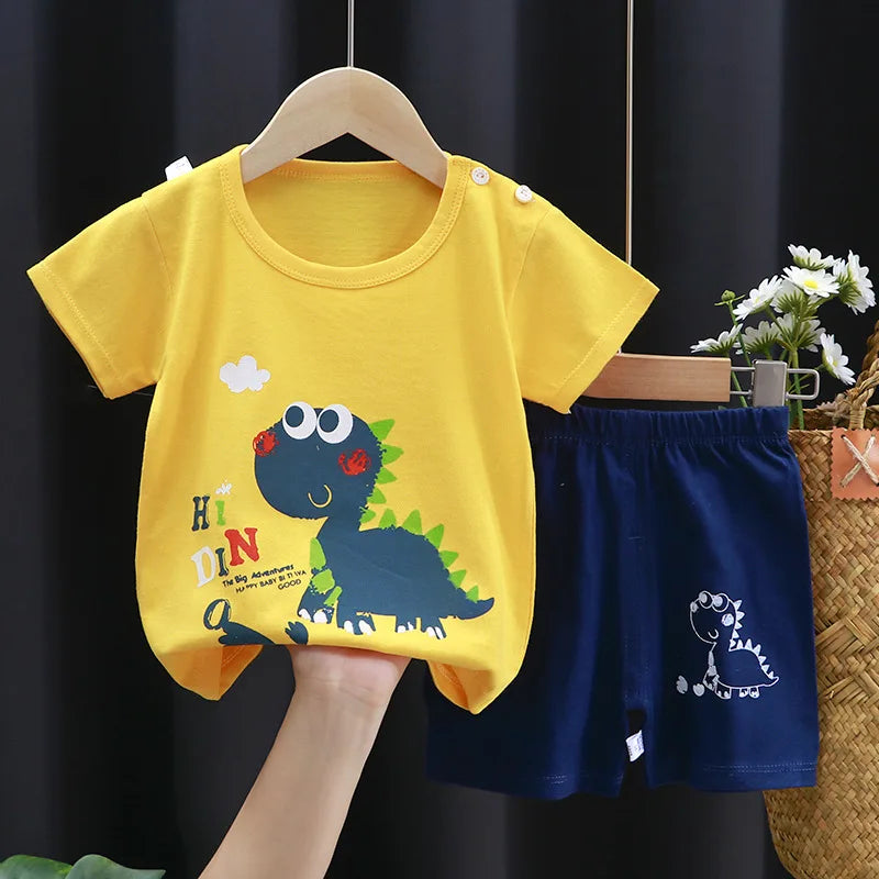 Οveralls With Cartoon Designs for Little Children 2pc
