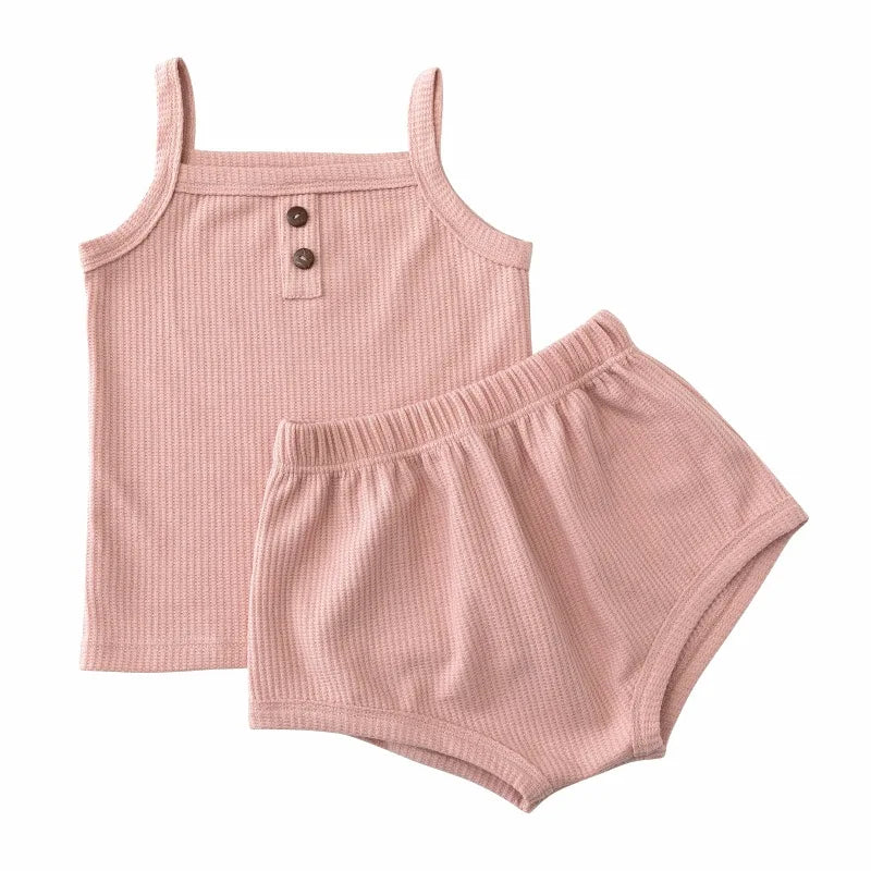 Summer Baby Set with Suspender Top & Shorts – Unisex from 0 to 24 months