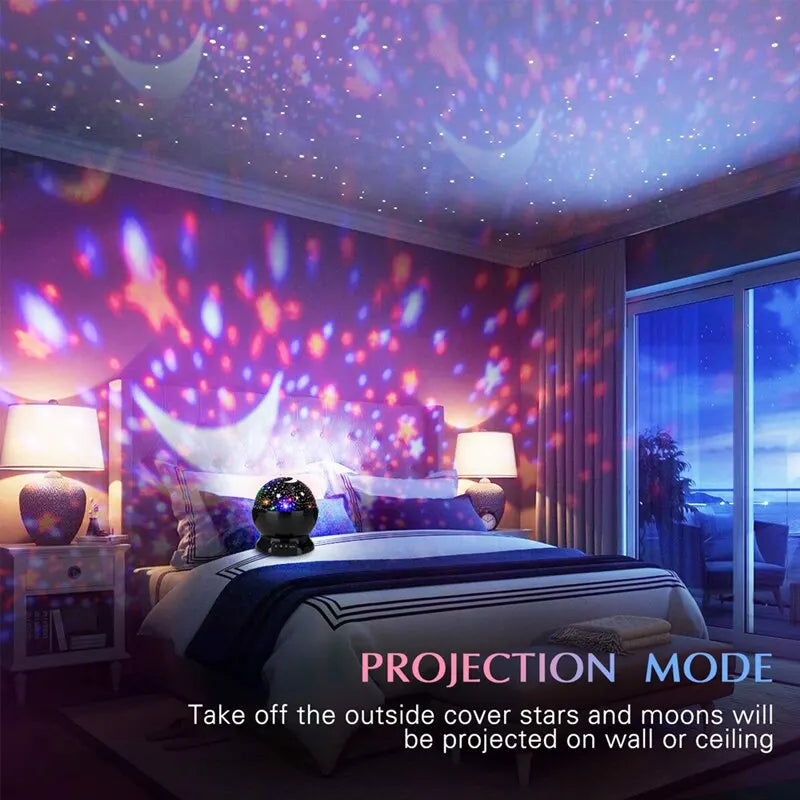 Galaxy Night Light Projector με αστέρια και σχέδια φεγγαριού για παιδιά