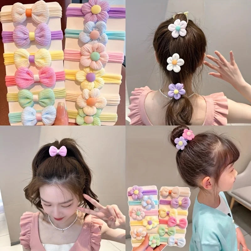 Flower Hair Bows – Set of 6 or 12 Pieces
