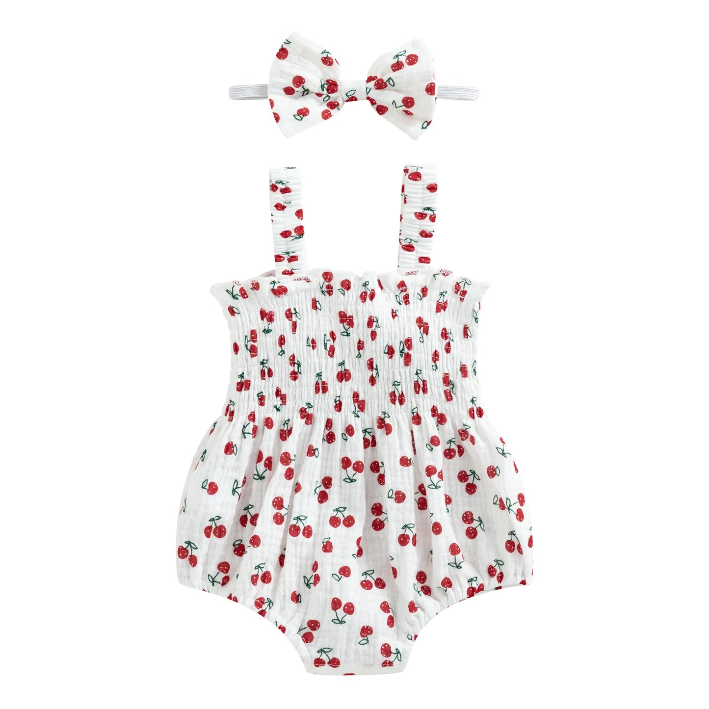 Summer Baby Bib with Fruity Designs & Ribbon – 2 Pieces (0 to 18 months)