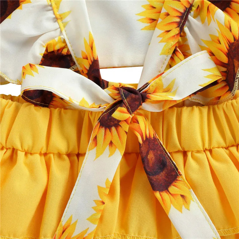 Sunflower Baby Romper Set – 0–24M | Bodysuit + Headband
