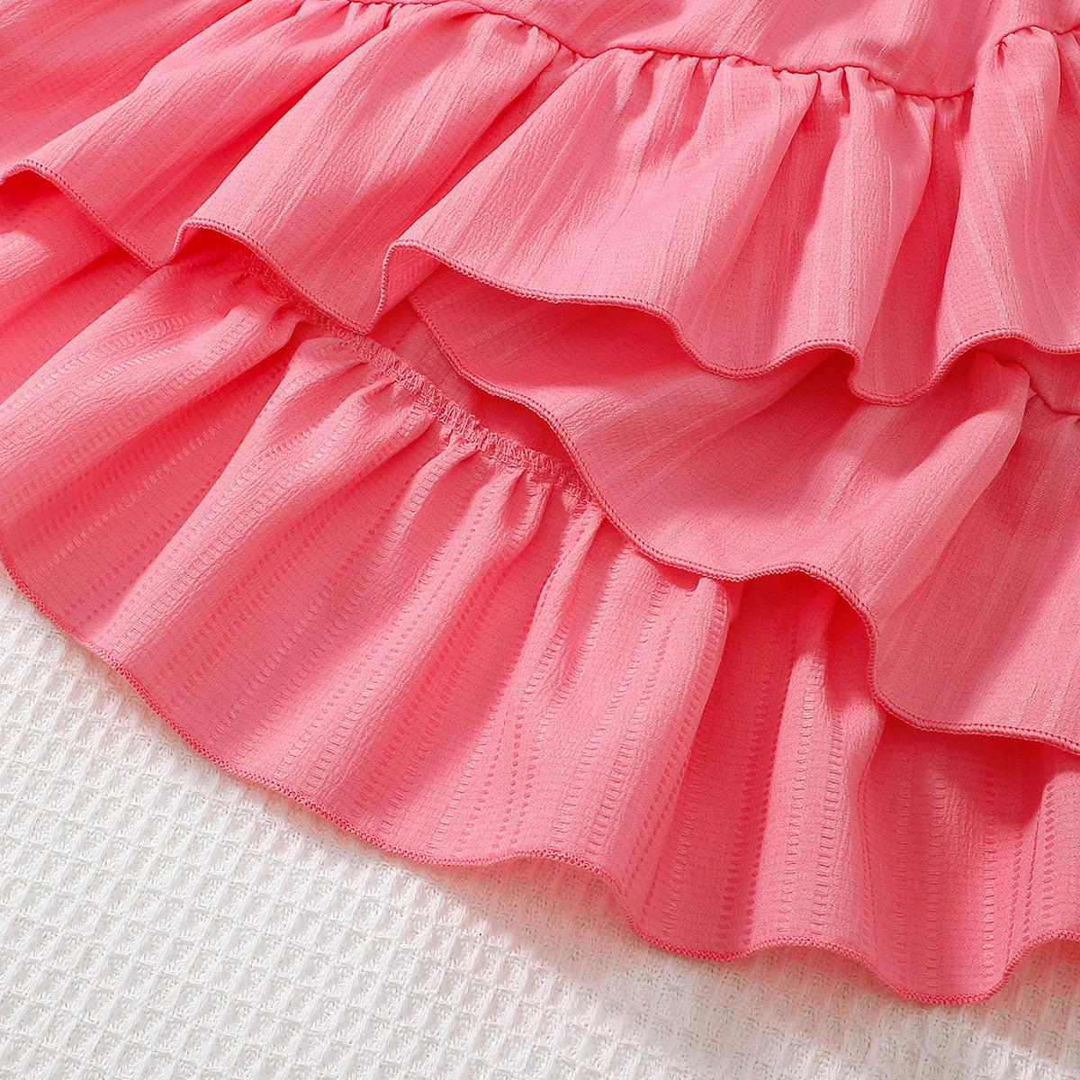 Summer Princess Set for Girls – Ruffle Blouse & Solid Short Skirt (8-12 Years)