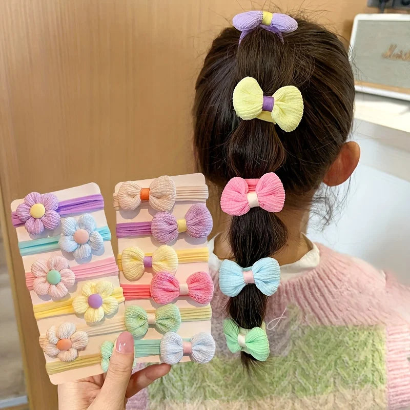 Flower Hair Bows – Set of 6 or 12 Pieces