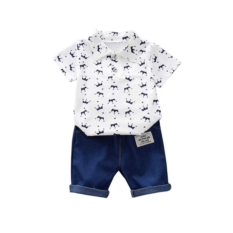 Casual Outing Set Crown Print