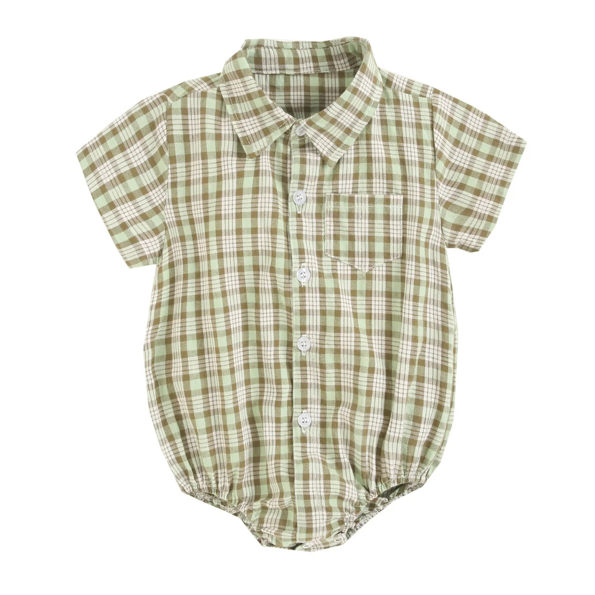 Summer Baby Shirt-Onesie for Boys with Checkered Pattern – 0 to 3 Years