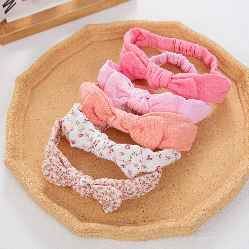 Cotton Hair Ribbons Set – 5 Pieces