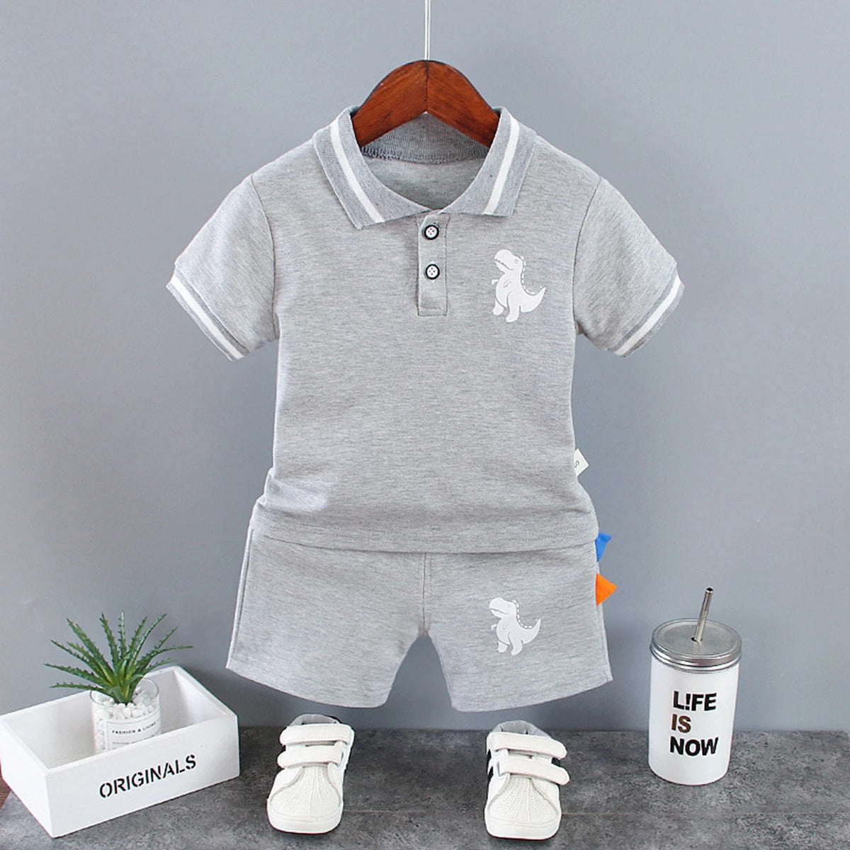 Outfit For Baby Boys Set Dinosaur. T-Shirts+Shorts