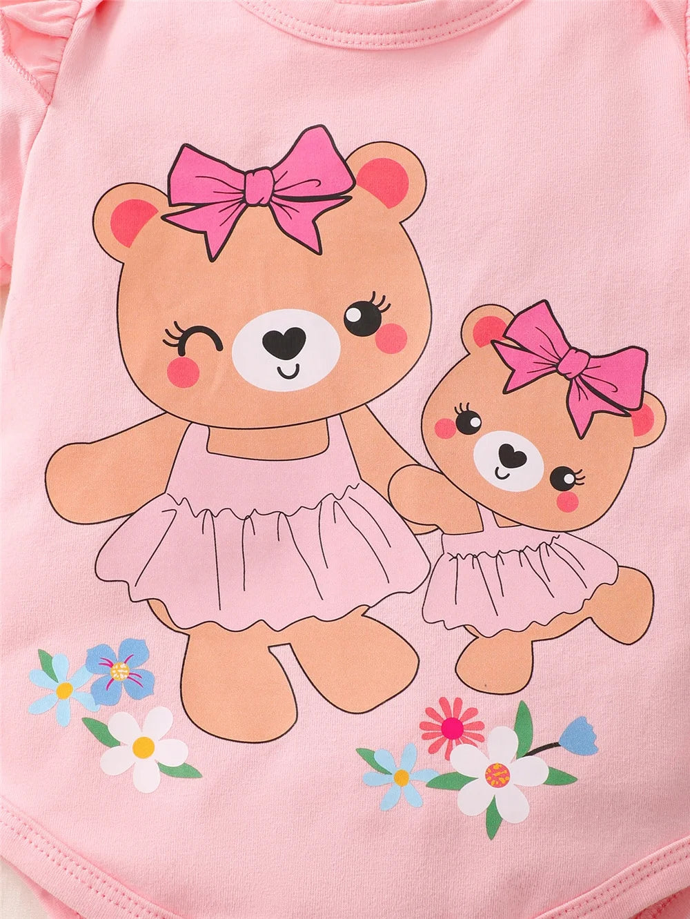 Cute Summer Set for Little Girls – Bodysuit, Shorts & Headband (3 Pieces) (3 Months – 2 Years)