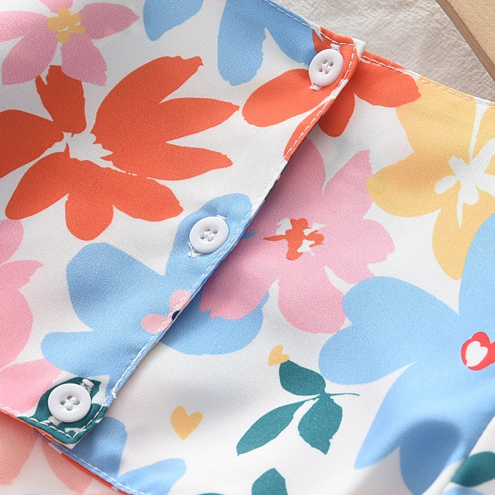 Summer Dress with Flowers for Girls (3 to 7 Years)