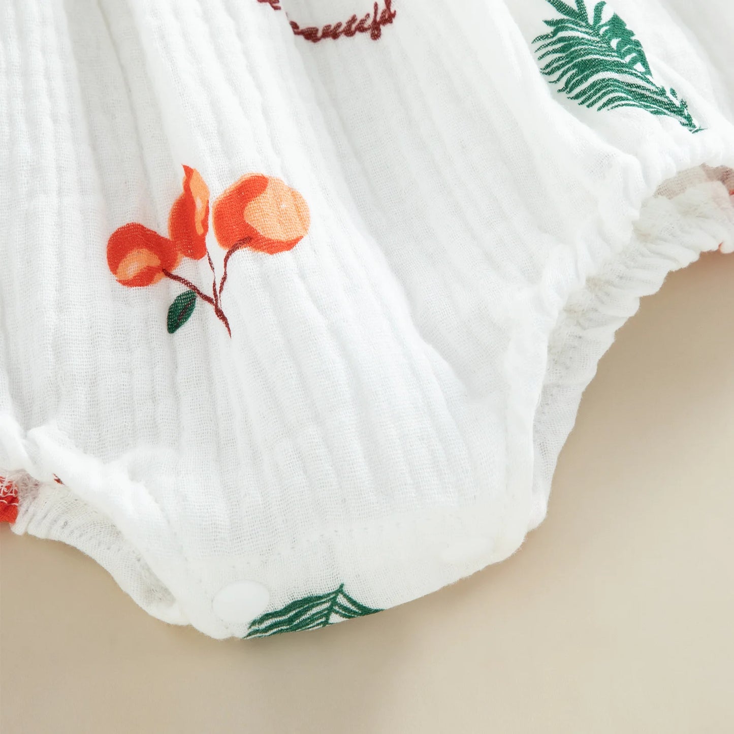 Summer Baby Bib with Fruity Designs & Ribbon – 2 Pieces (0 to 18 months)