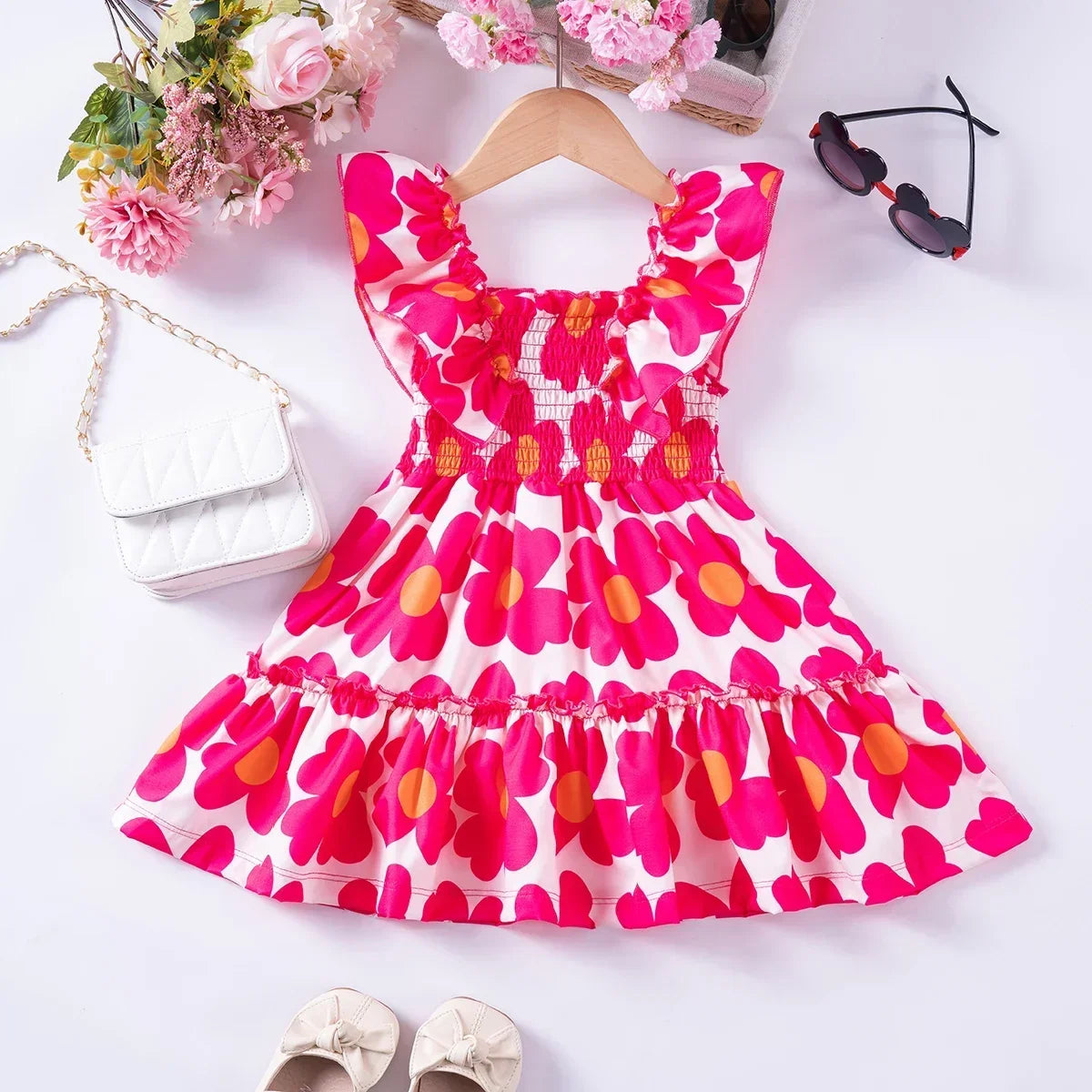 Floral Dress with Straps for Girls (1–6 years)