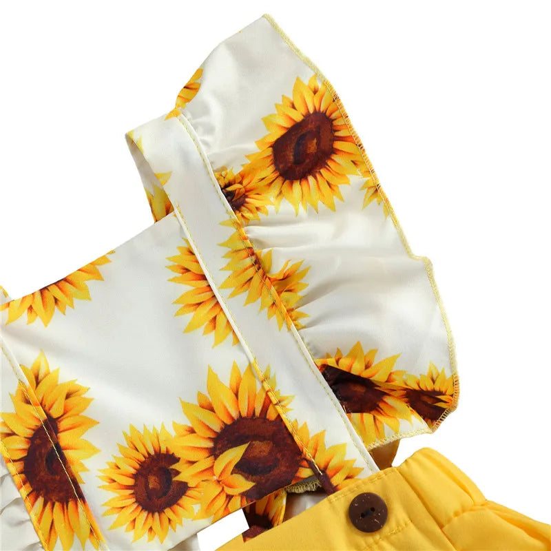 Sunflower Baby Romper Set – 0–24M | Bodysuit + Headband