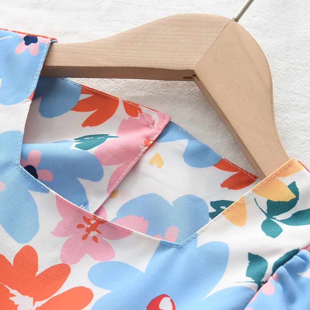 Summer Dress with Flowers for Girls (3 to 7 Years)