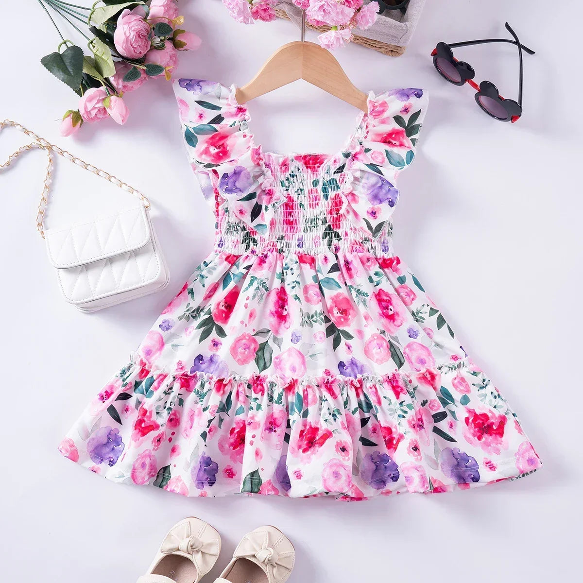 Floral Dress with Straps for Girls (1–6 years)
