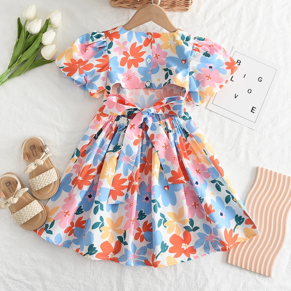 Summer Dress with Flowers for Girls (3 to 7 Years)