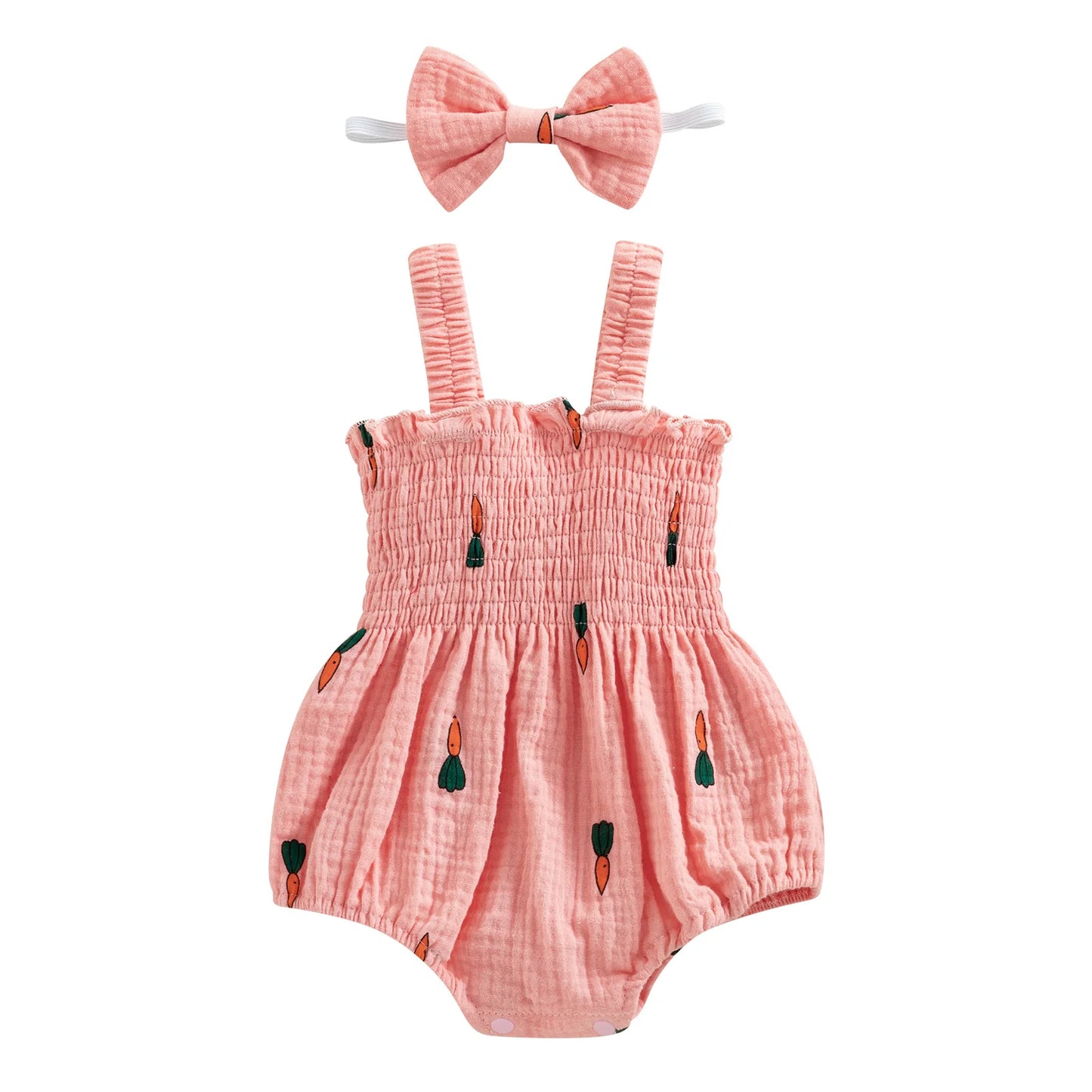 Summer Baby Bib with Fruity Designs & Ribbon – 2 Pieces (0 to 18 months)