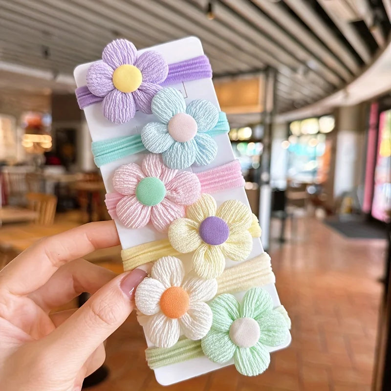 Flower Hair Bows – Set of 6 or 12 Pieces