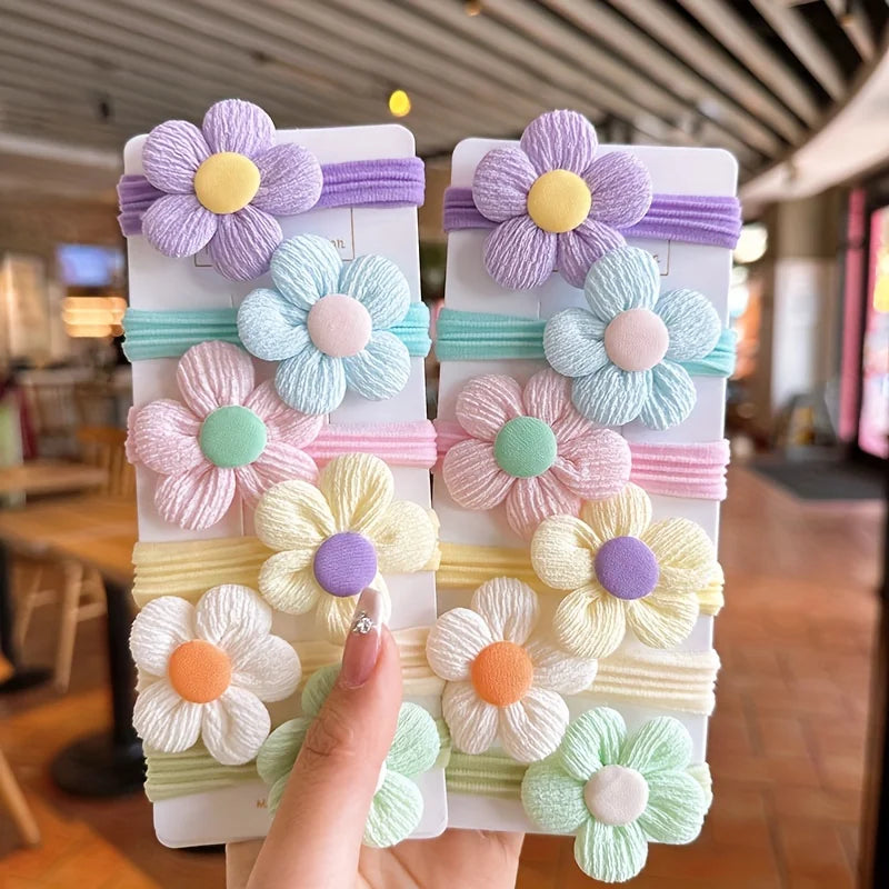 Flower Hair Bows – Set of 6 or 12 Pieces