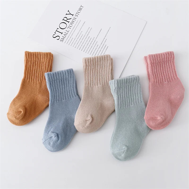 Soft Cotton Baby Socks – 6 Pairs for Boys & Girls (0–12 Months)