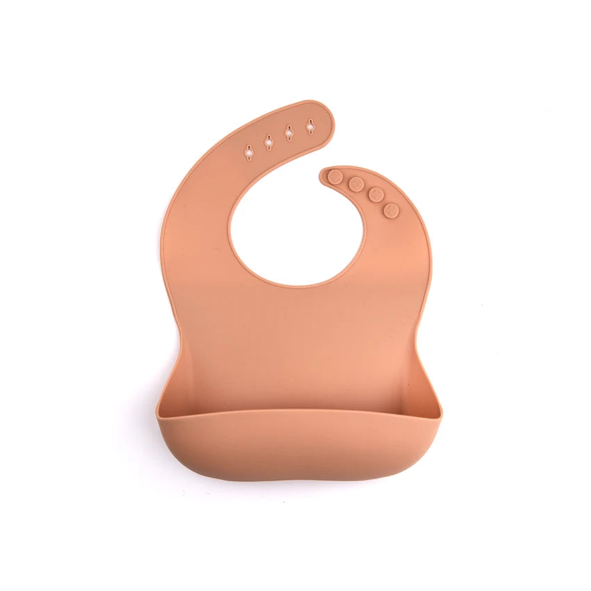 Silicone Baby Bib with Food Collection Pouch