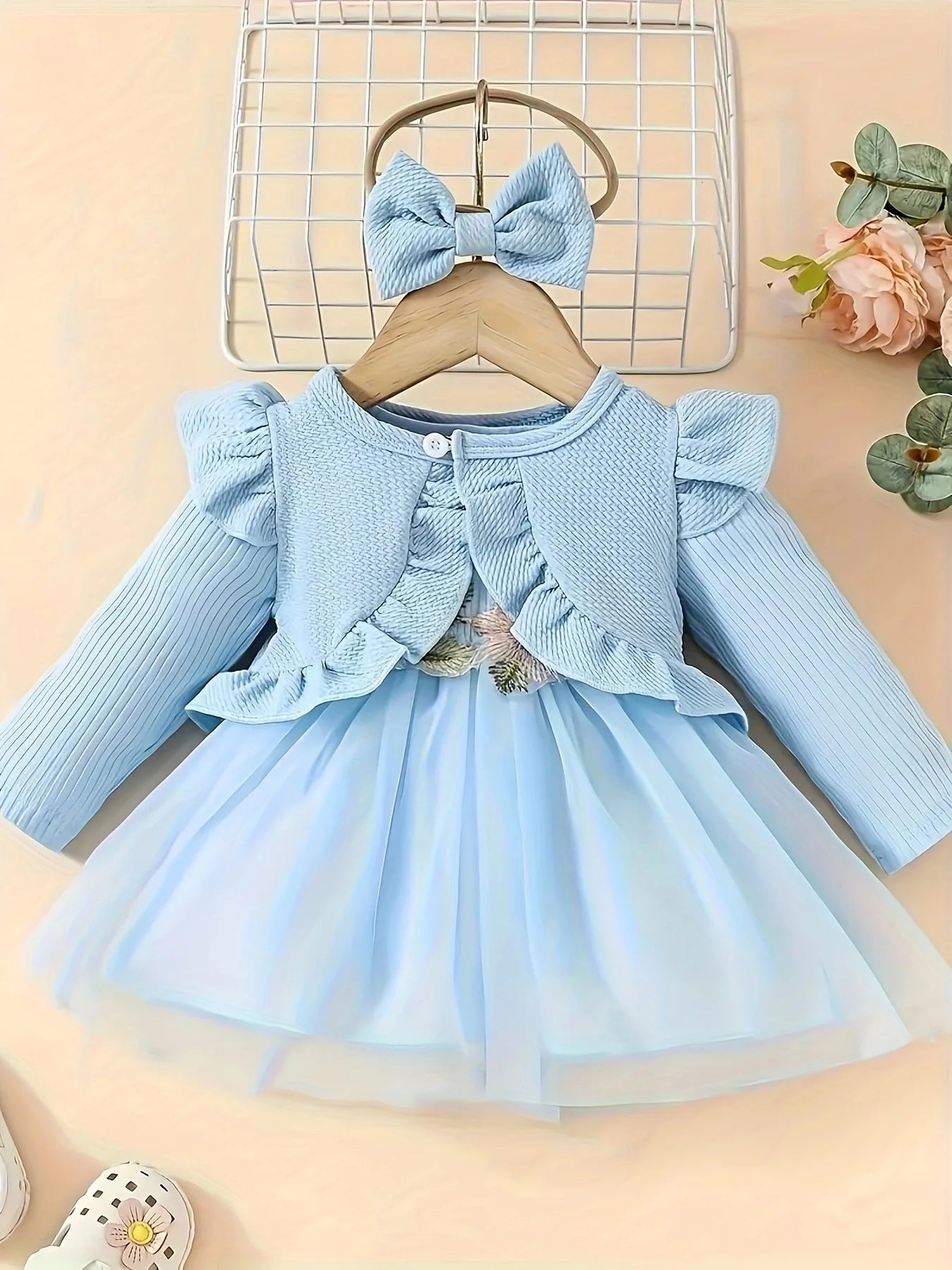 Summer Flower Dress With Bow for Baby Girl