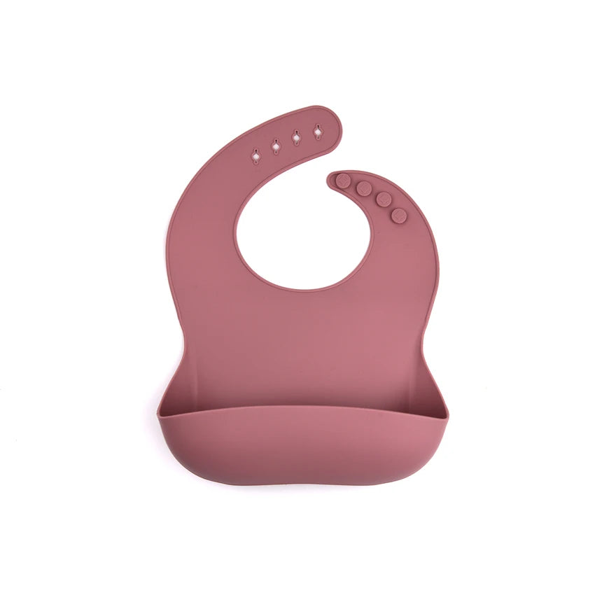 Silicone Baby Bib with Food Collection Pouch