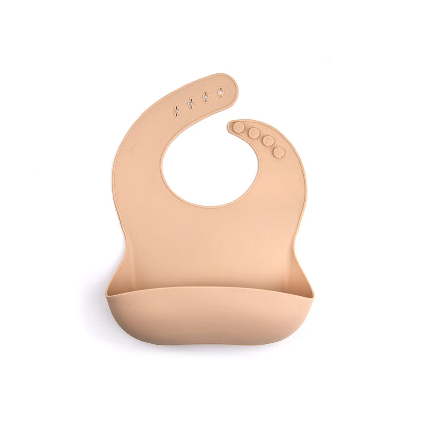 Silicone Baby Bib with Food Collection Pouch