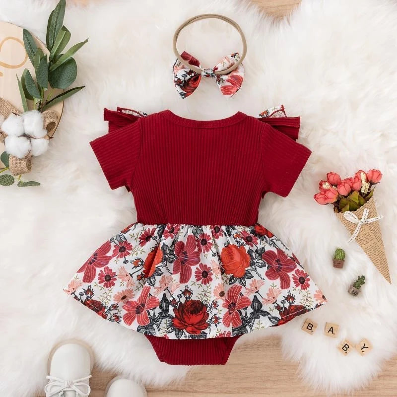 Charming  Summer Dress Bow Set