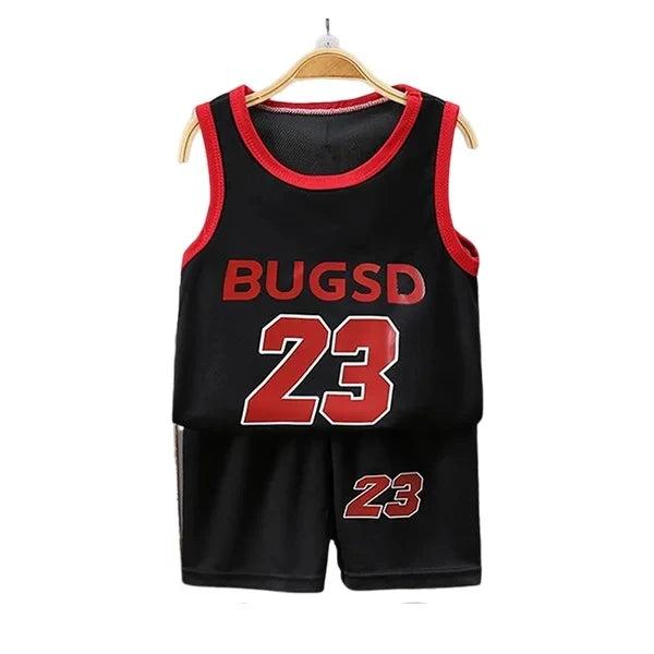 Sleeveless T-Shirt with Matching Shorts in Athletic Basketball Style 2 pcs