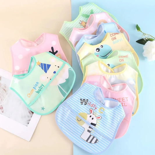 Waterproof Cartoon Bibs Set (5 Pieces)