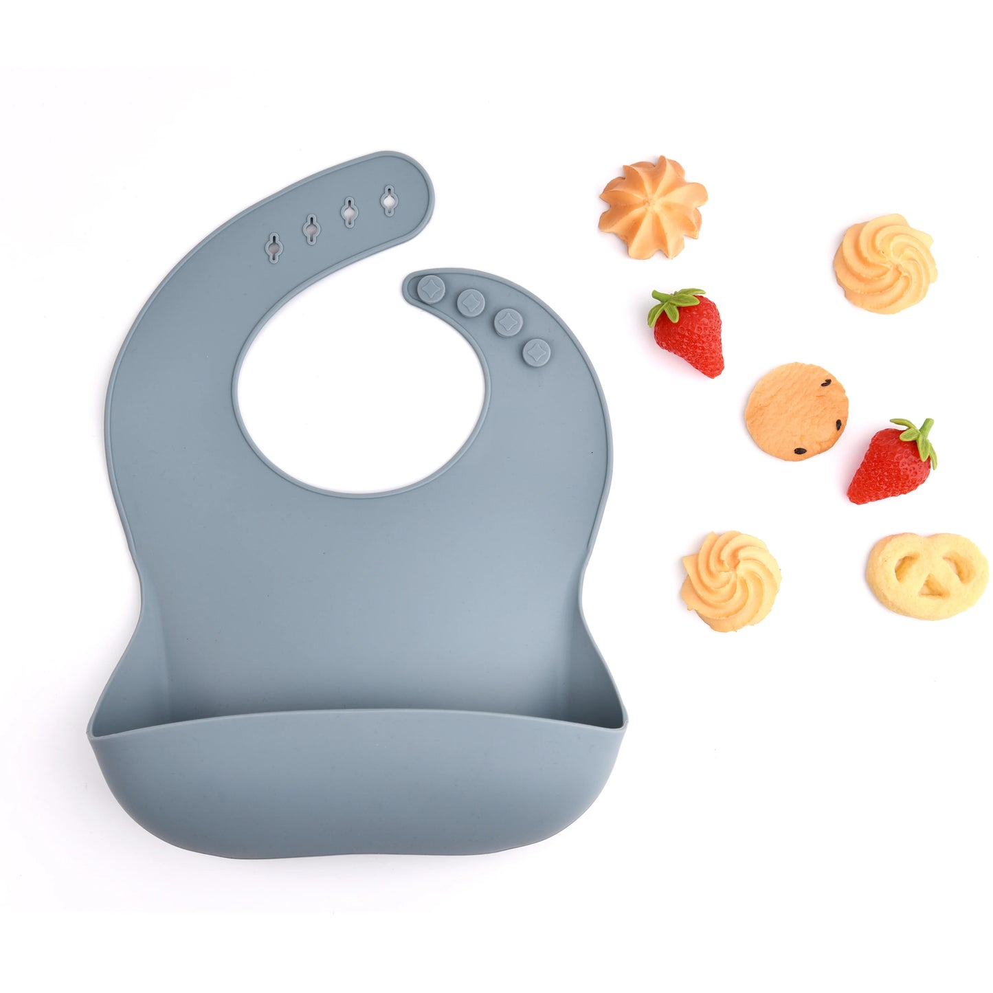 Silicone Baby Bib with Food Collection Pouch