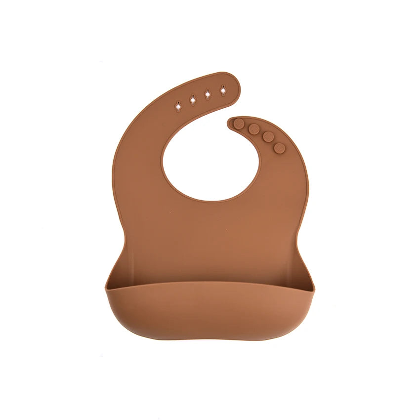 Silicone Baby Bib with Food Collection Pouch