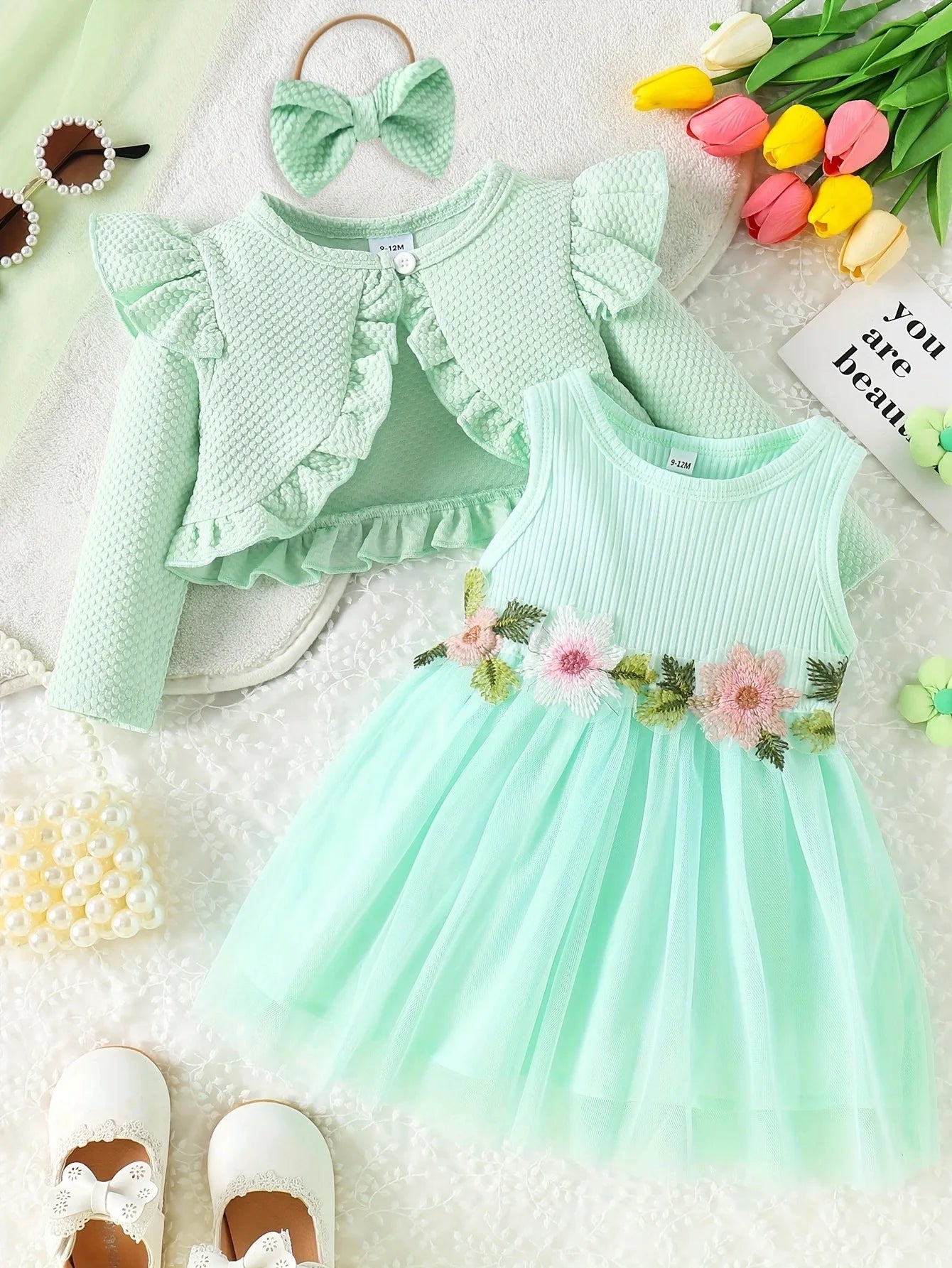 Summer Flower Dress With Bow for Baby Girl