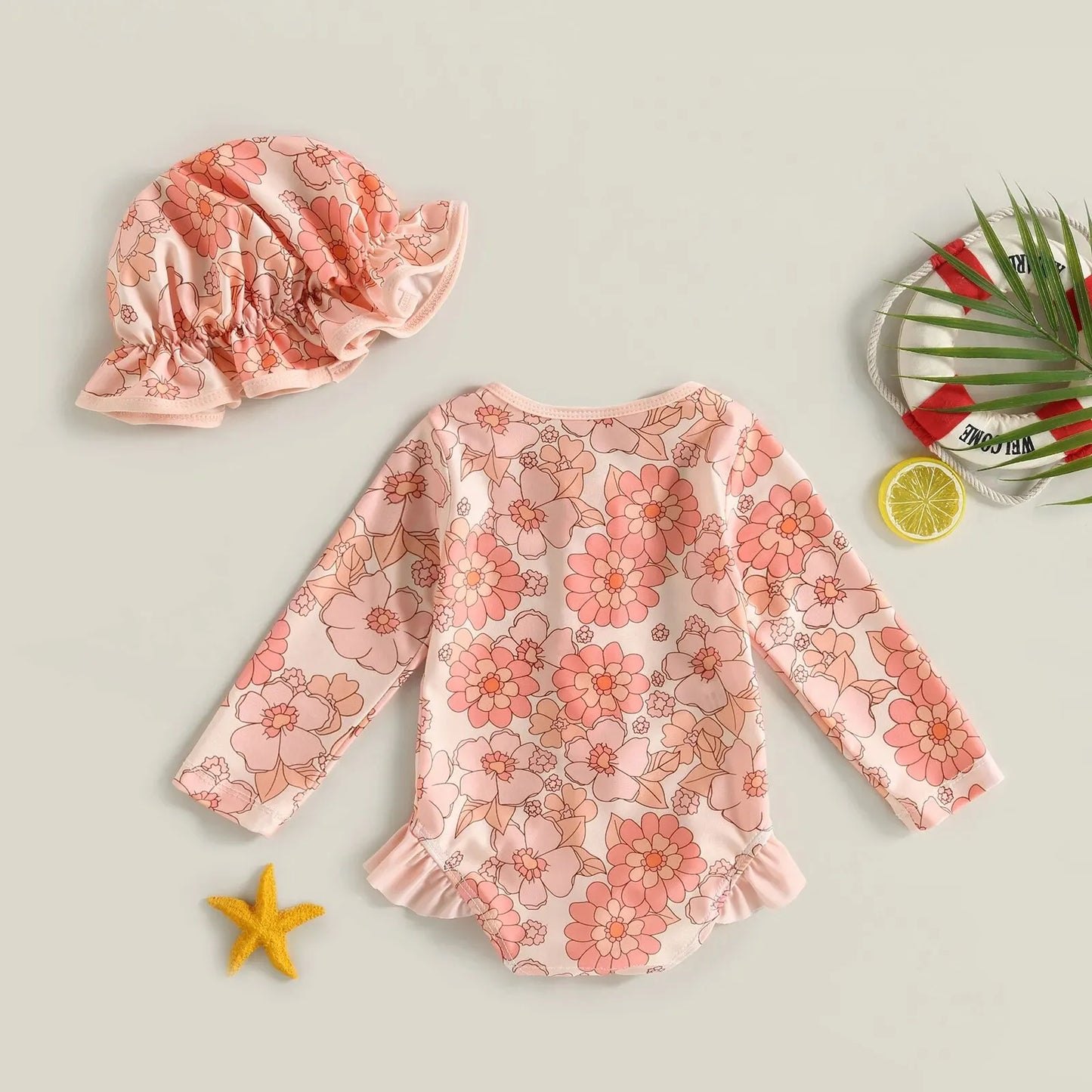 One-piece Swimsuit &amp; Ribbon for Little Girl
