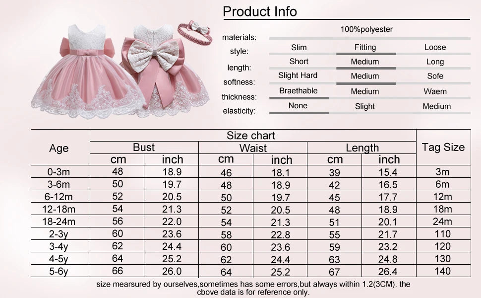 Baby Girls Dress Βow Set