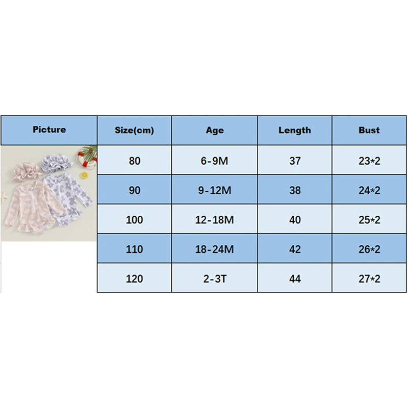 Flower Girls One-Piece Swimsuit with Hat Set