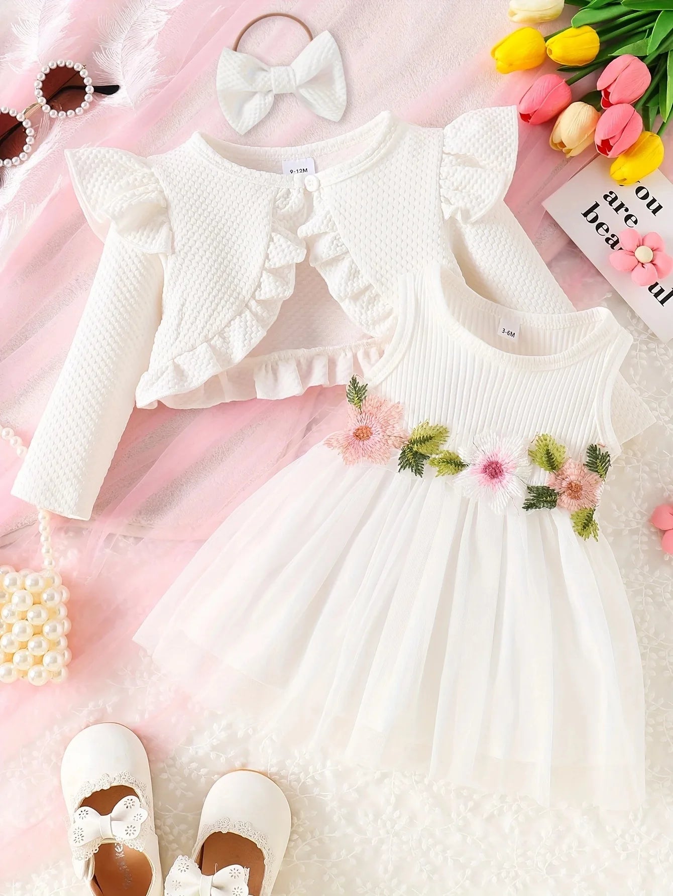 Summer Flower Dress With Bow for Baby Girl