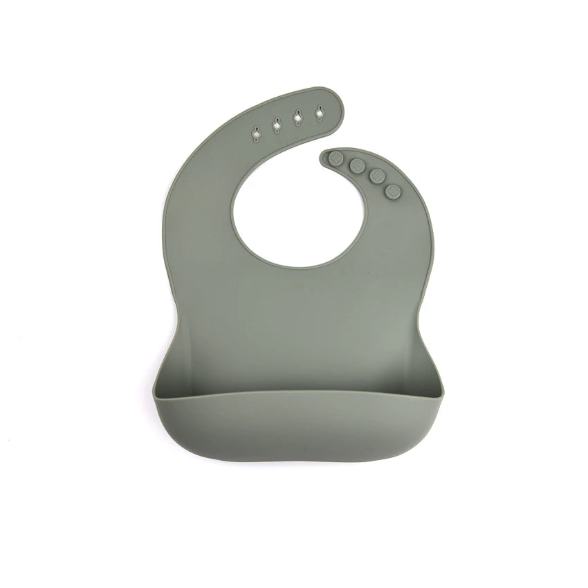 Silicone Baby Bib with Food Collection Pouch