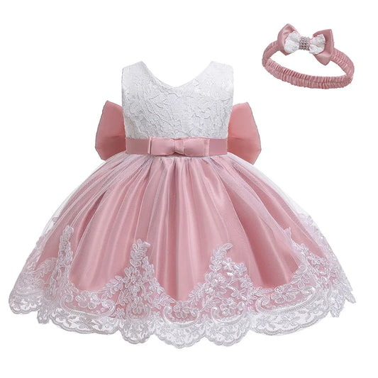 Baby Girls Dress Βow Set