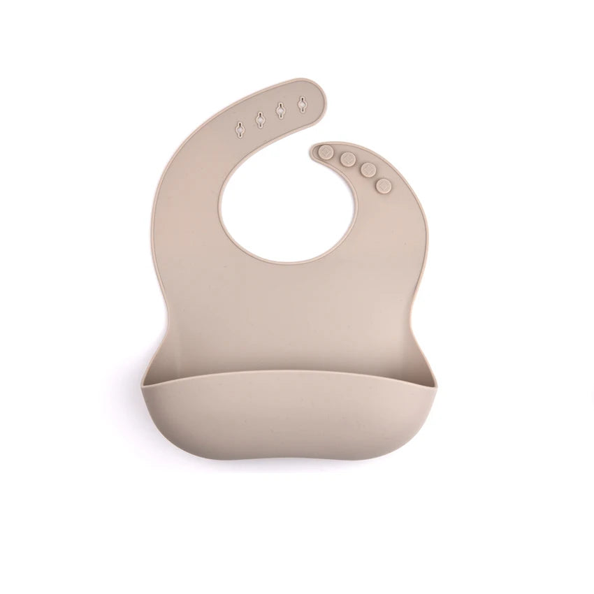 Silicone Baby Bib with Food Collection Pouch