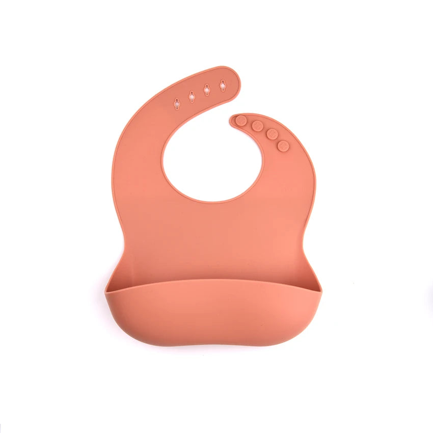 Silicone Baby Bib with Food Collection Pouch