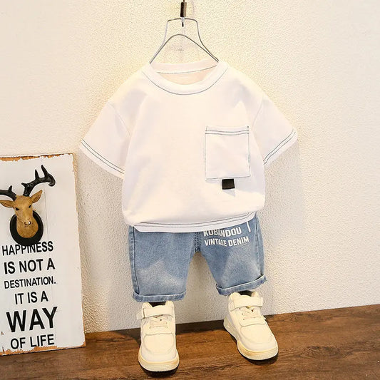 Summer Set for Boys – Cotton Shirt &amp; Pants (1–5 Years)