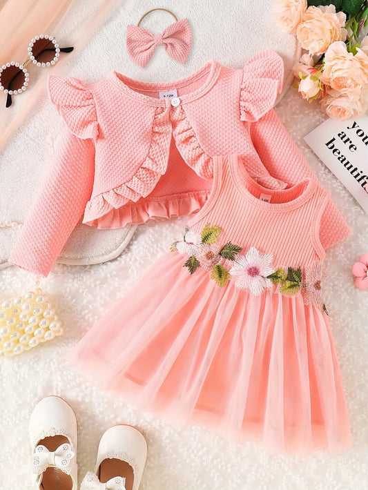 Summer Flower Dress With Bow for Baby Girl